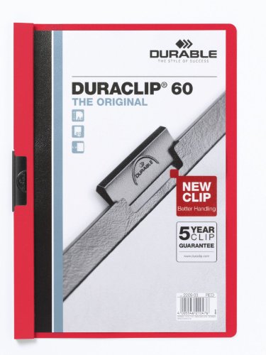 Durable Hemden 5 Clip DURACLIP ORIGINAL 60 A4 rot von Durable