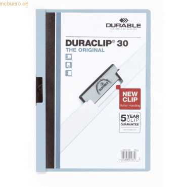 Durable Klemmmappe Duraclip Original 30 bis 30 Blatt A4 blau von Durable