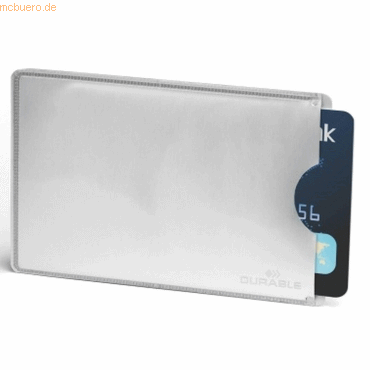 Durable Kreditkartenhülle RFID Secure 54x86mm metallic silber von Durable