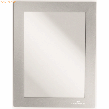 Durable Magnetrahmen Duraframe selbstklebend A6 metallic silber VE=2 S von Durable