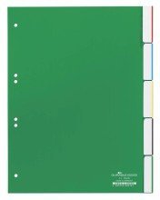 Durable Register, Hartfolie, blanko, grn, DIN A4, 215/230 x 297 mm, 5 Blatt von Durable