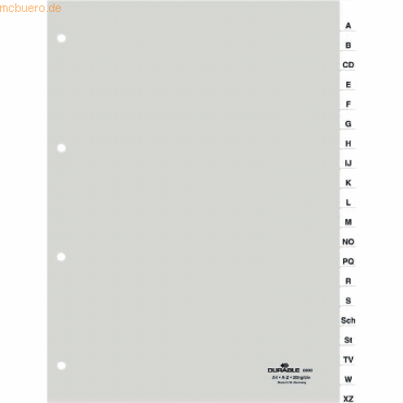 Durable Register A4 A-Z transparent von Durable