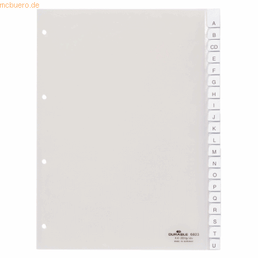 Durable Register A4 blanko PP 20-teilig transparent von Durable