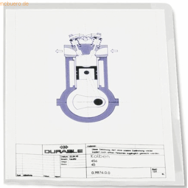 Durable Sichthüllen A4 120 my transaprent 100 Stück von Durable