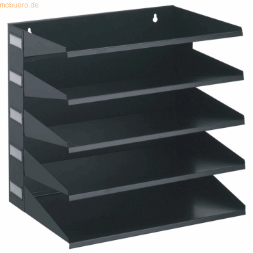 Durable Sortierreck Metall mit 5 Fächern HxBxT 330x360x250mm schwarz von Durable