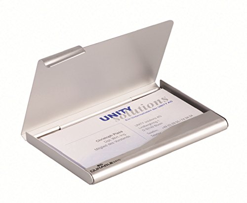 Durable Visitenkartenspender Business Card Box 1 Stück silber, 241523 von Durable