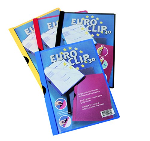 Klemm-Mappe Euroclip Rot 30Bl Metallclip Liefermenge = 25 von Durable