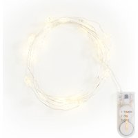 VBS Micro-LED-Lichterkette "Schneeflocke", mit Timer von Durchsichtig