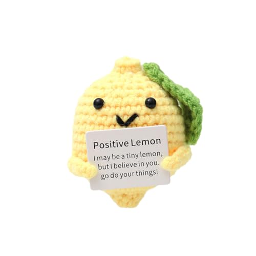 Durdiiy Emotionale Unterstützung, Mini-Häkel-Strickpuppe, niedliche gestrickte positive Puppe mit positiver Karte, Häkelpuppe, positive Geschenke für Familie, Freunde, Lehrer, Kollegen, Liebhaber von Durdiiy