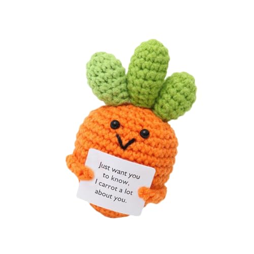 Durdiiy Emotionale Unterstützung, Mini-Häkel-Strickpuppe, niedliche gestrickte positive Puppe mit positiver Karte, Häkelpuppe zum Aufheitern, Positivitätsgeschenke für Familie, Freunde, Lehrer, von Durdiiy