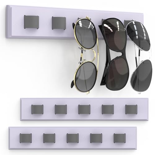 Durmmur Sonnenbrillen-Organizer, Wandmontage, Sonnenbrillen-Organizer, Holzbrillenhalter, Sonnenbrillen-Halter zum Aufhängen Ihrer mehreren Brillen, für Wand, Heimdekoration (lila) von Durmmur