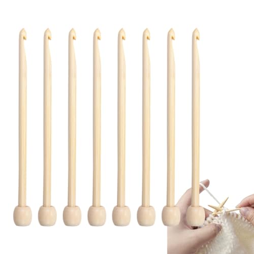 Duroecsain Häkelset für Anfänger | Reparatur-Häkelnadel-Set aus Holz, multifunktional, tragbar, 8-teilig, Strickwerkzeug-Set für Handschuhe, Pullover, von Duroecsain