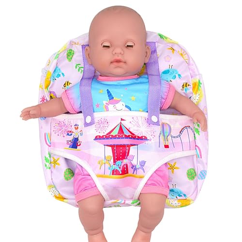 Duroecsain Puppentrage-Rucksack,America Doll Carrier - Puppentrage Vorder- und Rückentrage,America Doll 12 Zoll bis 18 Zoll Puppentrage, vordere Aufbewahrungstaschen für kleine Mädchen von Duroecsain