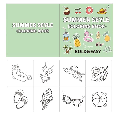 Duroecsain Sommer-Zeichenbuch, Sommer-Strand-Malbuch,Kunst-Zeichenbuch | 40 Blatt, kräftiges und einfaches Malbuch für und Mädchen, Aktivitätszubehör für das Schulklassenzimmer von Duroecsain