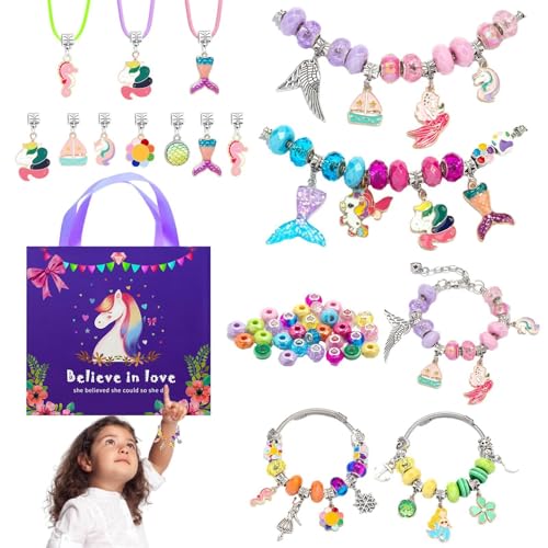 Schmuck-Herstellungsset für Kinder, Armband-Herstellungsset,Kreatives Schmuckherstellungsset für Kinder - Niedliches Set zur Herstellung von Armbändern, Zubehör zur Schmuckherstellung zur von Duroecsain