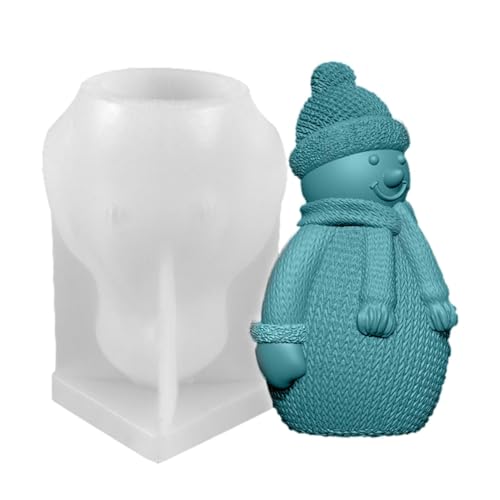 Silikonform Kerzenform Weihnachten Silikon Kerzen Gießform 3D Schneemann Kerzengießform Kerzenherstellung Form für die Herstellung von Kerzen von Duroecsain