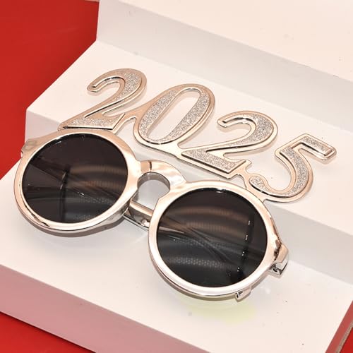 Dusarls 2025 Kunststoffbrille, Happy New Year's Eve Brille, 2025 Nummer Brillen, Feier-Brille für Klasse 2025 Party Cosplay Foto Requisiten Supplies von Dusarls