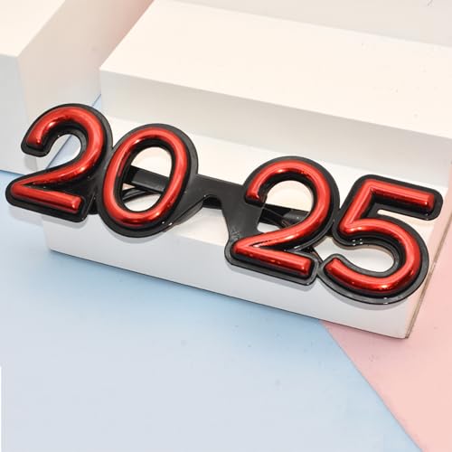 Dusarls 2025 Kunststoffbrille, Happy New Year's Eve Party Brille, Brille Abschluss Dekoration Sonnenbrille für 2025 Klasse Party Fotografie Prop Supplies von Dusarls