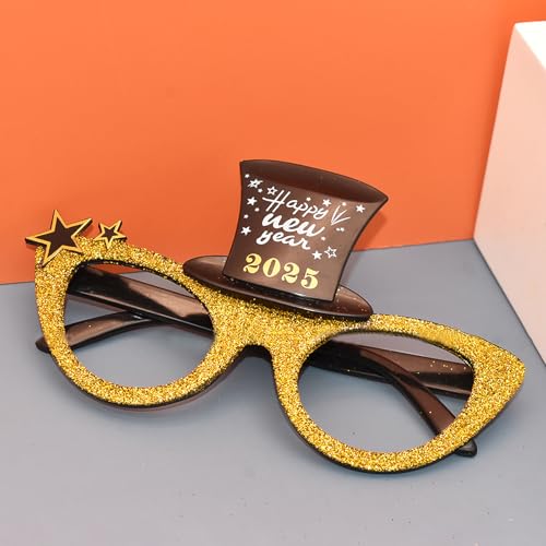 Dusarls 2025 Neujahrsbrille, glitzernde Zahlenbrille, Silvester-Party-Brille, lustige Brille für Cosplay, Requisite, Weihnachten, Party, Foto-Requisiten, Dekoration von Dusarls