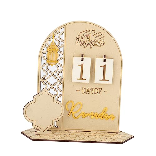 Ramadan-Kalender-Countdown, Ramadan-Countdown-Kalender aus Holz, Dekorative Verzierung, DIY-Eid-Kalender Für Zuhause, Party, Urlaub(Type B) von Dussdote