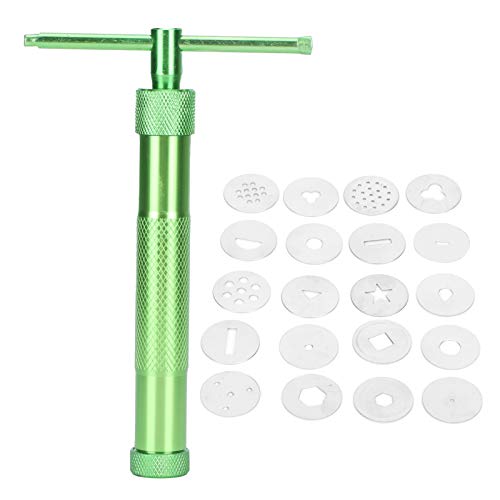 Stainless Steelclay Extruder，Rotating Squeezer Kit with 20 Unique Disc Fondant Decorating Tool Set Suitable for Pottery Ceramic Cake Sculpture Craft von Dussdote