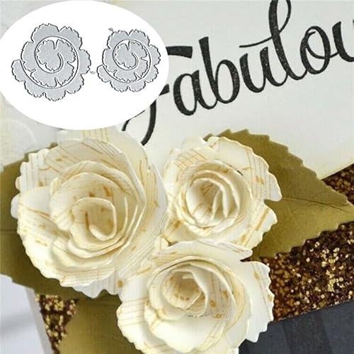 2pcs Spiral 3D Blumen Metall Stanzformen Stanzformen Schneiden Spiral 3D Blumen Stanzformen Metall Cut Schablonen DIY Scrapbooking Karten Dekorative Prägepapier Stanzformen für Album Kartenherstellung von DuuFounG