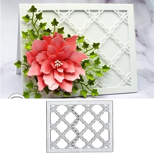 Gitter Blumen Rahmen Metall Stanzformen, Gitter Blumen Rahmen Stanzformen Schablonen DIY Scrapbooking Karten Dekorative Prägepapier Stanzformen für Album Karten Scrapbooking Making von DuuFounG