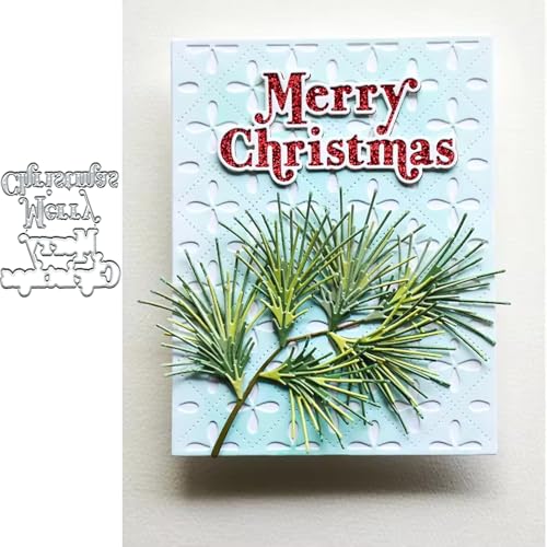 Metall-Stanzschablone mit Aufschrift "Merry Christmas", "Merry Christmas", Stanzschablonen für Scrapbooking, Karten, Fotoalbum, Basteln, Prägepapier-Stanzformen für Alben, Karten, Scrapbooking von DuuFounG