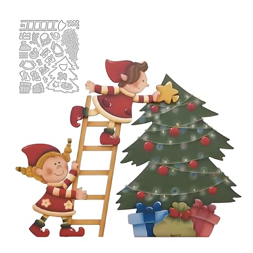 Weihnachtsbaum-Metall-Stanzschablone, Weihnachtsbaum-Stanzschablone, Stanzschablonen für DIY, Scrapbooking, Karten, Fotoalbum, Basteln, dekorative Prägepapier-Stanzformen für Album, Karten, von DuuFounG