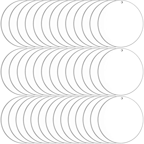 Duufin 40 Stück Acryl Transparente Kreis Runde 10cm Acryl Transparente Scheiben mit Loch Acryl Schlüsselanhänger Rohlinge für DIY Schlüsselanhänger und Bastelprojekt, 4 Zoll von Duufin