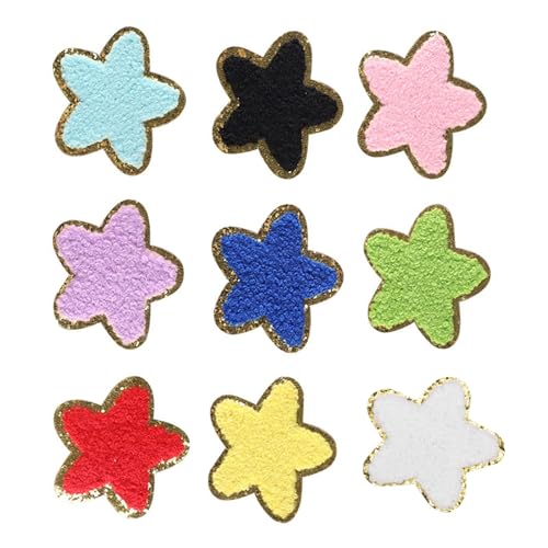 9 x Stickerei-Aufnäher zum Aufbügeln, Stern-Aufnäher, selbstklebend, für Kinderkleidung, Jeans, Jacken, Hüte 9 x Stickerei-Aufnäher zum Aufbügeln, Stern-Aufnäher, selbstklebend, für Kinderkleidung, Jeans, Jacken, Hüte von Duyeuau