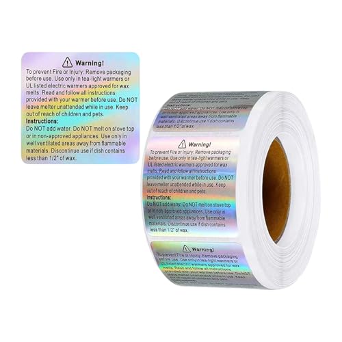 Silberne Wachse, schmelzende Warn-Etiketten, 3,8 x 4,6 cm, selbstklebende Holografie-Aufkleber, Rolle, Aufkleber für Wachse, Paket Silberne Wachse, schmelzende Warn-Etiketten, 3,8 x 4,6 cm, selbstklebende Holografie-Aufkleber, Rolle, Aufkleber für Wachse, Paket von Duyeuau