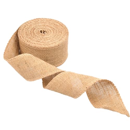 10M*6CM Juteband, Juteband Breit, Sackleinen, Sackleinen Band, Natürliche Hessischen Stoffbänder Rolle, Jute Ribbon Rolls für Hochzeitdeko Handwerk Weihnachten Geschenkverpackung von Duyteop