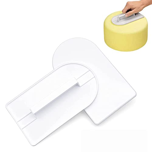 2 Stücke Fondant Glätter Torten Zubehör, Tortenglätter, Glätter für Fondant Kuchen Glätten, Kuchen Dekorieren Modellierwerkze für DIY Backen Weiß von Duyteop