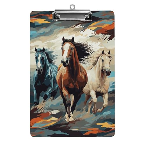 A Pattern with Horses As A Background Clipboard Decorative A4 Letter Size Clip Boards with Low Profile Clip Menu Pads Receipt Clips Acrylic Clipboard for Office Restaurant Cafe Hotel 12.5 X 8.5 Inch von Dwrepo