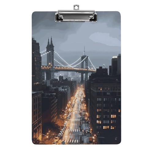 New York City Klemmbrett Dekoratives A4-Klemmbrett in Briefgröße mit flachem Profil, Menüblöcke, Quittungsclips, Acryl-Klemmbrett für Büro, Restaurant, Café, Hotel, 31,8 x 21,6 cm von Dwrepo