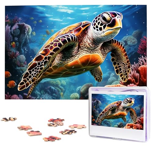 Puzzle Custom Jigsaw Puzzles for Adults 1000 Pieces Personalized Wooden Puzzle Sea Turtles Diamond Painting Wedding Puzzle Picture Puzzle for Christmas Family Birthday Holidays von Dwrepo