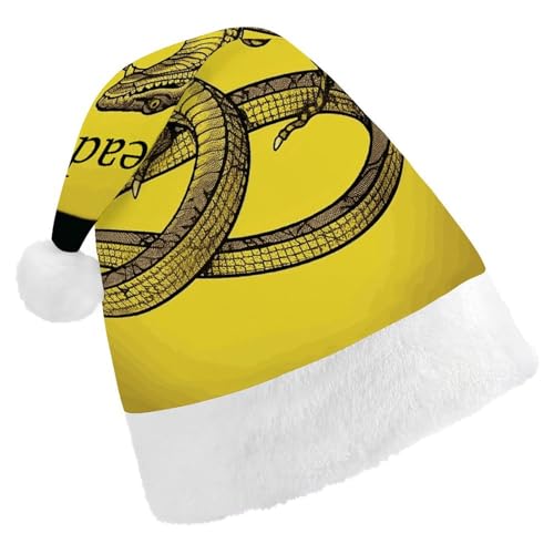 Weihnachtsmütze für Erwachsene, Nikolausmütze, Aufschrift "Don't Tread on Me", uni, für den Urlaub, dicke Weihnachtsmütze, Party-Kopfbedeckung von Dwrepo