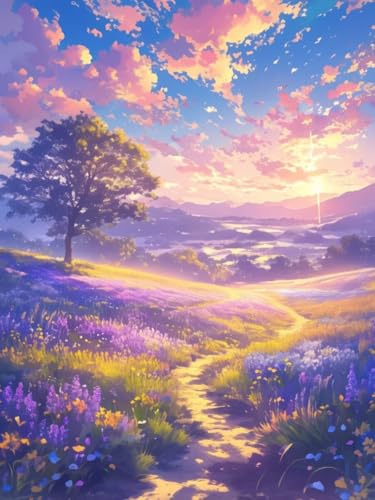 Diamant Painting Bilder Blume Diamond Painting Landschaft Diamond Painting Groß XXL 40x50CM, Diamond-Painting Kinder Daiments Painting DIY Crystal Art Stickerei Set for Deko Schlafzimmer, Gifts -243 von Dxoaoocc