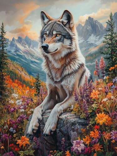 Diamond Painting Erwachsene Groß xxl 150x200CM, Gebirge Diamant Painting Bilder Wolf Daiments Painting Basteln Bastelset für Kinder Crystal Art Diamonds Painting für Home Büro Wall Dekoration -4140 von Dxoaoocc