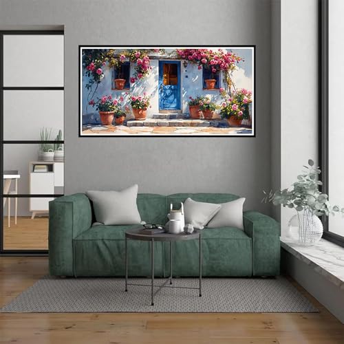 Malen Nach Zahlen Erwachsene Blume Malen Nach Zahlen ab 7 Jahre Mädchen, Kunst Paint by Numbers Bastelset Erwachsene Frauen für Home Deko Wohnzimmer, Mit Pinseln und acrylfarbe, Ohne Rahmen, 100x200cm von Dxoaoocc