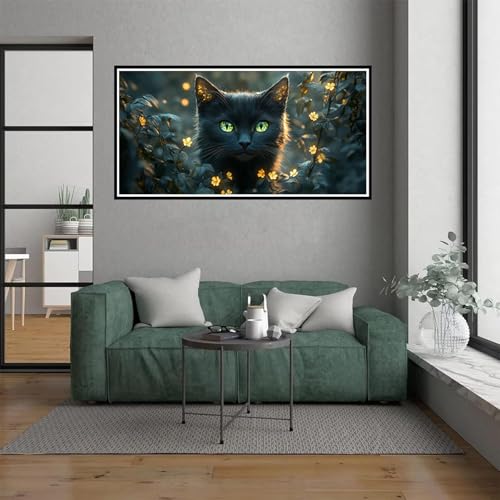 Malen Nach Zahlen Erwachsene Katze Malen Nach Zahlen ab 7 Jahre Mädchen, Niedlich Paint by Numbers Bastelset Erwachsene Frauen für Deko Wohnzimmer, Mit Pinseln und acrylfarbe, Ohne Rahmen, 50x100cm von Dxoaoocc