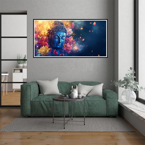 Malen Nach Zahlen Erwachsene Zen Malen Nach Zahlen ab 7 Jahre Mädchen, Lotus Paint by Numbers Bastelset Erwachsene Frauen für Home Deko Wohnzimmer, Mit Pinseln und acrylfarbe, Ohne Rahmen, 100x300cm von Dxoaoocc