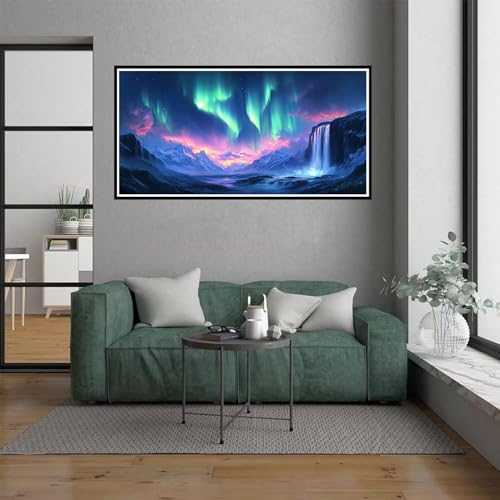 aurora Malen Nach Zahlen Erwachsene, malen nach zahlen kinder Fallen DIY Handgemalt Ölgemälde Kit für anfänger und Erwachsene Mit 3 Pinseln und acrylfarbe, Herbst Zimmer Deko Schlafzimmer, 40x80cm von Dxoaoocc