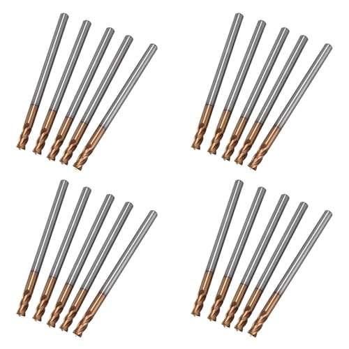 Dxoniislh 20 Stücke 3Mm VHM Schaft Fräser Schaft Fräser D3X8XD4X50L 4Flute Seiten Fräsen Nuten Profilierung Plan Fräser Standard LäNge von Dxoniislh