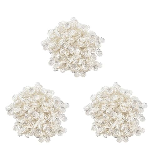 Dxoniislh Schöne Perle 6Mm Silberton Blumen Perlen Kappen für Schmuck Machen (über 1500 Stück) von Dxoniislh