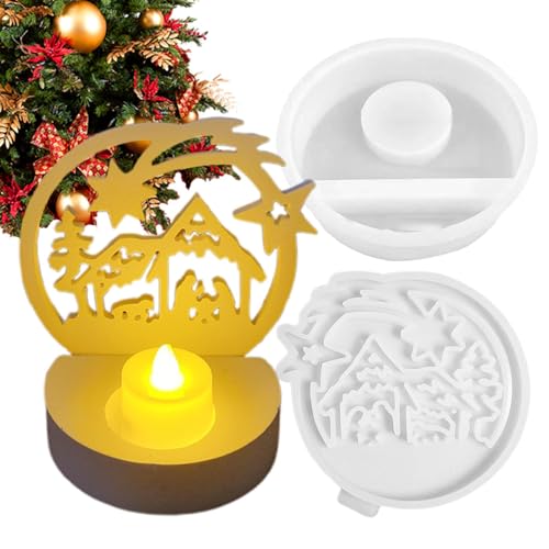 Nativity Scene Silicone Mold, Christmas Nativity Casting Mold Set, Candle Making Mold for Soap Crafts, Silicone Mold for Holiday Bead and Nativity Decor Crafting versatility von Dybnuhoc