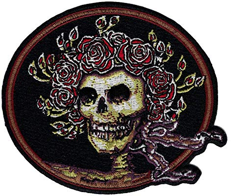 Dye the Sky Aufnäher Grateful Dead Skull & Roses, zum Aufbügeln oder Aufnähen, 10,2 cm von Dye the Sky