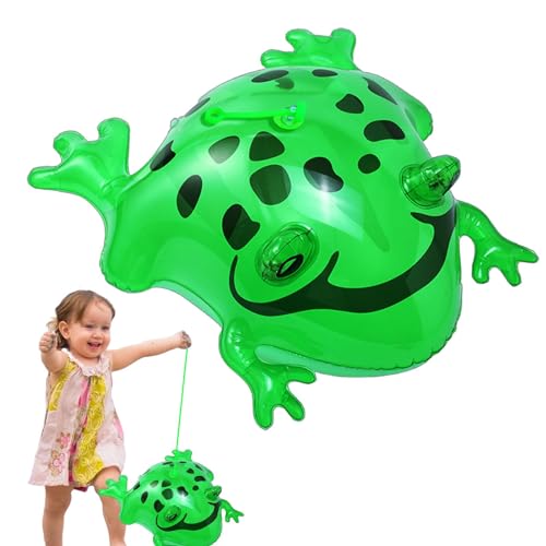 Dyeulget Froschspielzeug für Kinder,Aufblasbare Schildkröte,Hüpfendes leuchtendes großes Froschspielzeug | Cartoon-Dschungel-Tierspielzeug, lustige Kinder-Partygeschenke, Frosch-Party-Dekoration von Dyeulget
