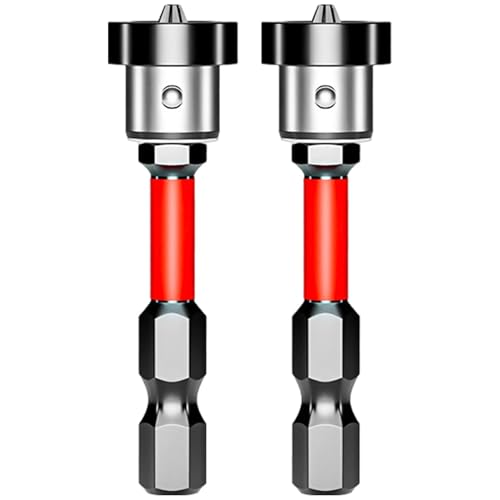 Dyeulget Magnetische Bohrer-Schraubendreher-Bits, 2 x stoßfeste Batch-Bits, rutschfest, tragbar, hohe Härte, multifunktionales magnetisches Bit-Werkzeug für die Reparatur zu Hause von Dyeulget